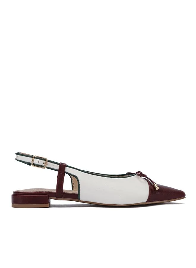 FYOR Stylish Tri-Color Bow Slingback Flat CD 028